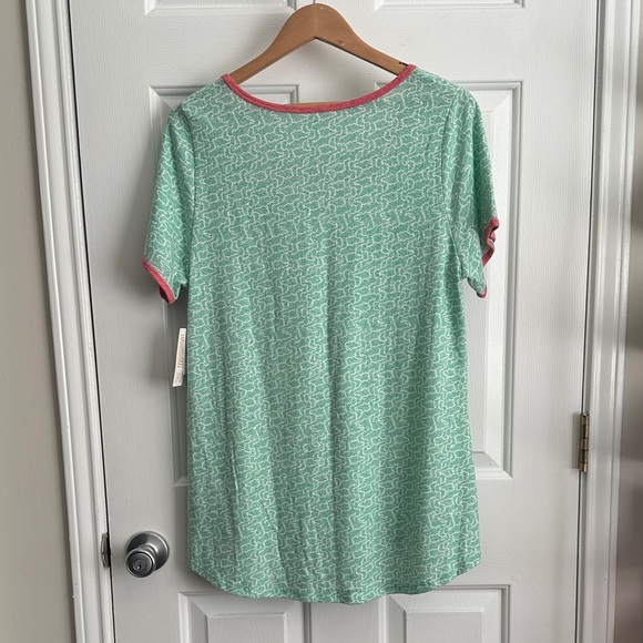 LuLaRoe Mint and Pink Short Sleeve Top - Picture 4 of 5